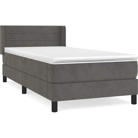 Maison Exclusive - Cama box spring con colchón terciopelo gris os (1/5)
