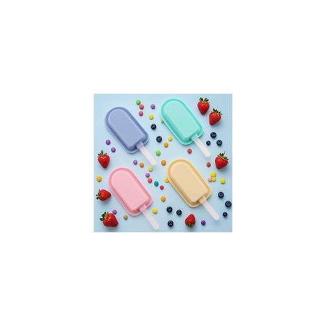 Bac à glaçons en silicone à 4 cavités avec couvercle, résistant aux basses températures (1/5)
