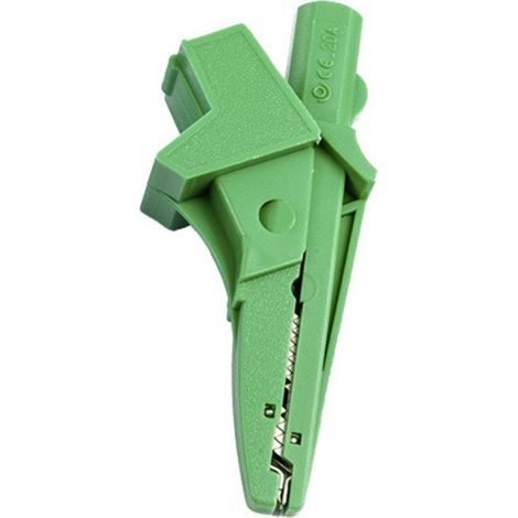 FICHE BANANE HT INSTRUMENTS 5004-IECV 1003160 BANANE FEMELLE, FEMELLE 4 MM, ENFICHABLE 4 MM, PINCE CROCODILE CAT III 1000 V VERT (1/3)