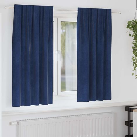 Verdunkelungsvorhänge 2 pcs Dunkelblau 140 x 175 cm Samt