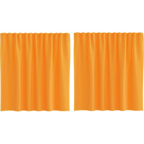 Maison Exclusive - Voile Vorhänge mit Schlaufen 2 Stk. Orange 140