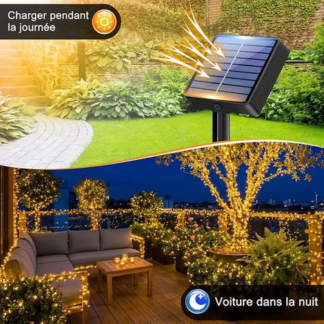 Solar String Lights Outdoor, 50ft LED Waterproof Copper Wire String Lights Modes Solar String Lights Decorative for Garden, Balcony, Patio, Gate, Yard (1/3)