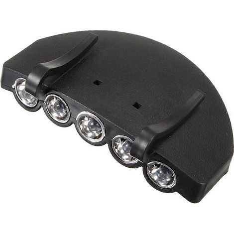 5-LED-Stirnlampe zum Anclipsen für Hüte, ideal zum Angeln, Wandern, Campen, Jagen und für Outdoor-Aktivitäten (Schwarz) (1/2)
