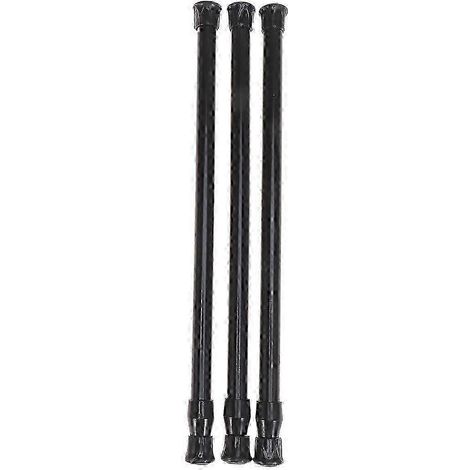 Lot de 3 barres télescopiques multifonctions de 30 à 50 cm en acier à haute teneur en carbone avec système d'extension, pour porte, rideau de douche ou tringle à rideaux. (1/3)