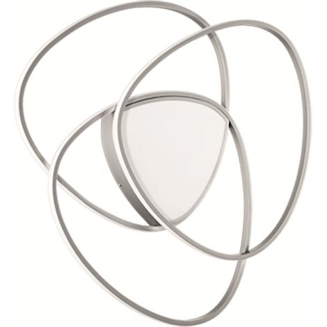 Plafoniera Led ROSE dimmerabile in metallo verniciato Argento D76 cm (1/3)