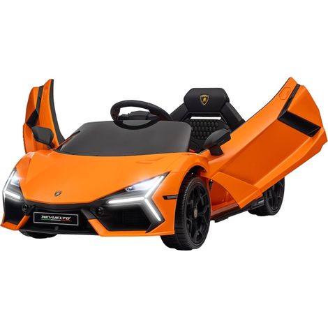 Voiture électrique enfant 3-5 ans inspirée Lamborghini, télécommande parentale, portes hydrauliques, LED, musique et 3 vitesses, orange  CHICFURN (1/5)
