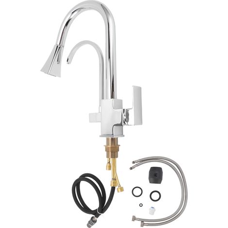 Robinet de cuisine universel 3-en-1 avec douchette extractible, double mode, filtration eau chaude et froide (1/5)