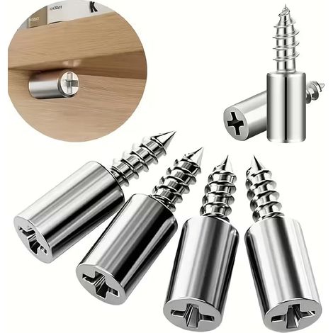 Set di 40 perni di supporto per ripiani in metallo con manicotti antiscivolo e viti autofilettanti per divisori di armadi, staffe per pannelli in laminato – Supporto per mobili resistente – Set di vit