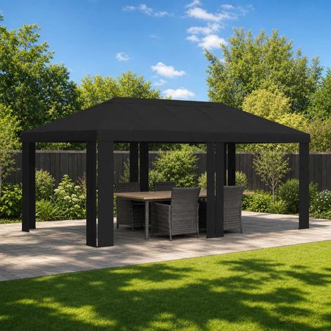 Teenpull – Pavillon Abdeckung 6 x 3 m Schwarz Polyester 190 gsm (1/5)