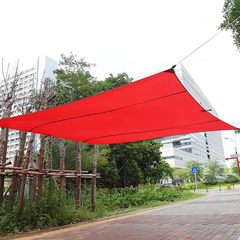 Voile ombrage rectangle 4.5x5m – rouge – crème solaire – auvent extérieur – jardin patio