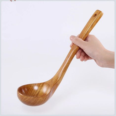 2 Cuillères à Riz en Bois Naturel à Grande Louche Soupe (1/4)
