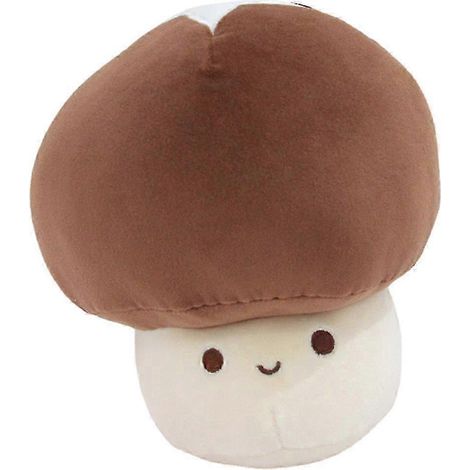 Adorable peluche champignon, douce et décorative, 23 x 20 x 16 cm, couleur café, cadeau idéal pour les enfants. (1/4)