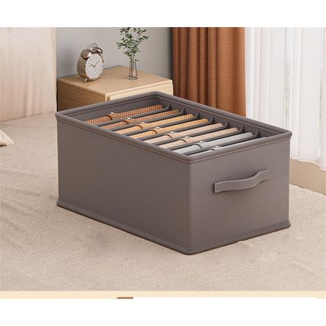 Boîte de rangement avec séparateurs,pliable,idéale pour l'organisation de la maison et le rangement de divers objets(Gris,9 compartiments)