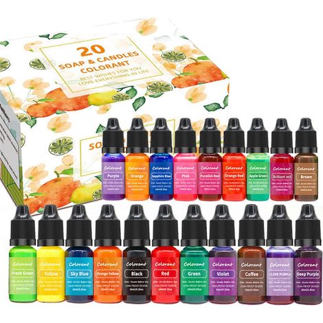 Flüssiger Farbstoff für Kerzenwachs (zur Herstellung von selbstgemachten Kerzen) – Sojawachsfarbstoff 10 ml