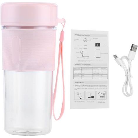 Blender Électrique - 350 Ml - Rechargeable Usb - Pour Smoothies Jus Fruits Légumes - Usage Domestique Bureau Voyage (1/5)