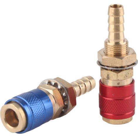 Adaptateur de gaz refroidi à l'eau, connecteur rapide portable en laiton avec fiche pour torche de soudage PTA DB MIG TIG M8 (8 mm) (1/5)