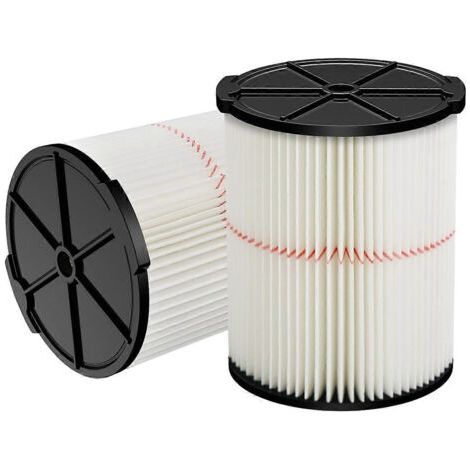 Cartouche filtrante de rechange pour aspirateur eau et poussière Craftsman 9-38754 à rayures rouges (5 à 20 gallons). (1/5)