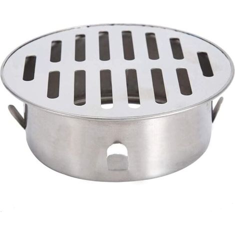 SHINING HOUSE Siphon de sol, siphon de sol rond, 1 pièce couvercle de siphon de sol en acier inoxydable siphon de sol antiblocage pour balcon pour utilisation dans la cour extérieure 12,8 12,8 cm (bo (1/4)