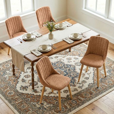 Goeurvant Moderne Esszimmerstühle mit dicker Sitzpolsterung, ergonomischer Rückenlehne und Holzbeinen, Stil und Komfort in einem - 2er Set - Braun -Chenille