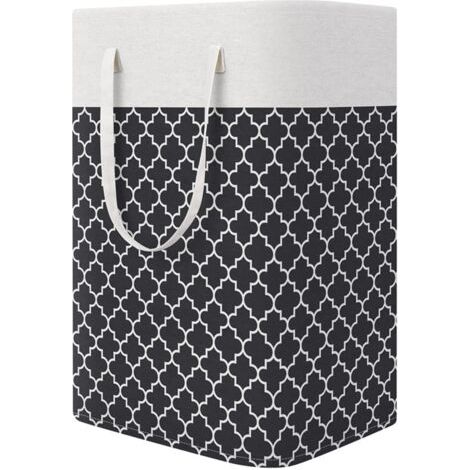 Panier a Linge Sale,Grand Panier à Linge avec Anse,75L Organiser Paniers pour Vêtements Stockage,Pliable Sac à Linge en Tissu Corbeille a Linge,Panier de Rangement Pour Jouets (Noir) (1/5)