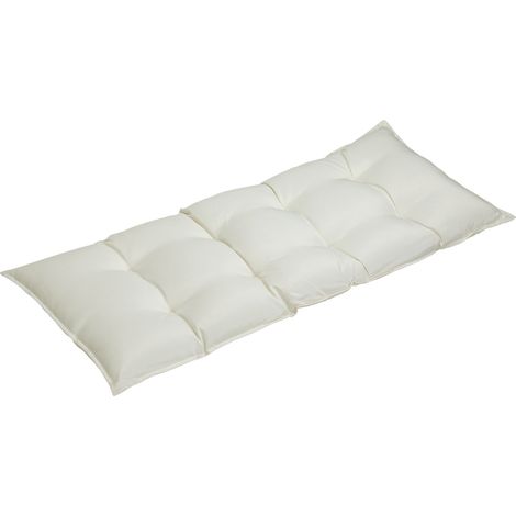 Detex cuscino copripanca imbottito 110x45x8cm effetto viscosa interni esterni imbottitura panca Crema (1/5)