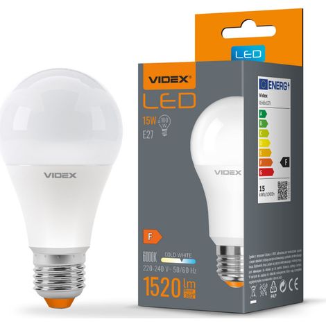 Lampadina LED A65 15W E27 1520lm 6000K luce fredda Videx (1/3)