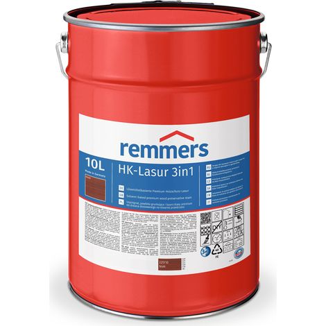 Remmers HK-Lasur 3in1 teak, 10 Liter, Holzlasur aussen, 3facher Holzschutz mit Imprägnierung + Grundierung + Lasur, Feuchtigkeit- und UV-Schutz (1/3)