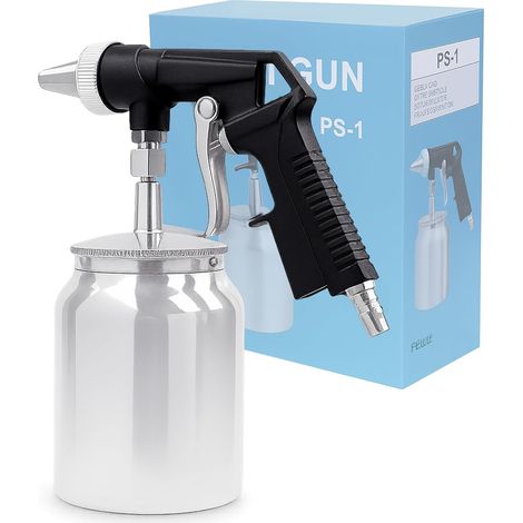 Pistolet de sablage, 1000 ml, pistolet de sablage portable à air comprimé, diamètre de la buse 6 mm, pistolet de sablage pour polissage, dérouillage, nettoyage des impuretés (1/5)