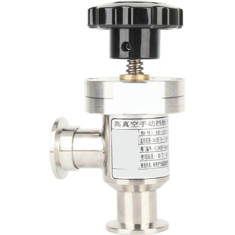 Vanne d'isolement à soufflet coudé à angle droit KF25 en acier inoxydable 304 pour vide poussé (1/5)