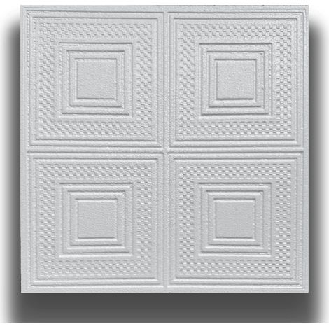 10 o 20mq (40 oppure 80 pezzi) di pannello decorativo a soffitto in polistirene compatto 50x50cm (spess. 1cm) EVORA-Pacco da 20 metri quadrati