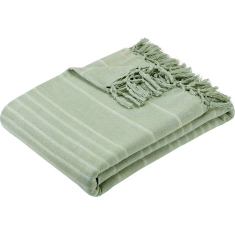 Copriletto anjali 220x160 verde celeste in cotone - Atmosphera créateur d'intérieur