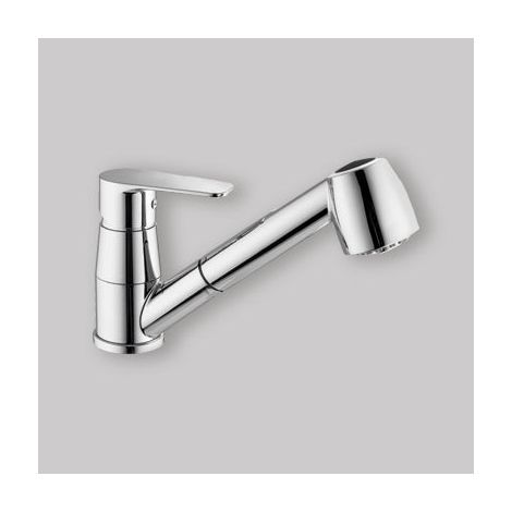 Miscelatore per lavello monocomando con doccetta estraibile Paffoni serie Lime LM183CR Cromato - Ottone (1/5)