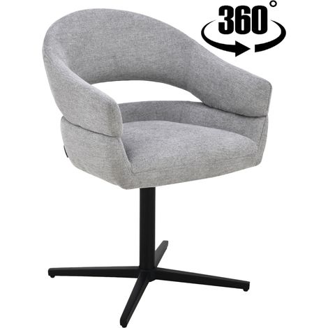 Silla giratoria tapizada Ovio-S, tela gris. (1/5)