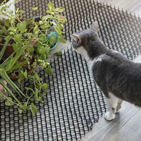 Lot 20 Piques Anti-Chats et Chiens, Tapis Répulsifs et Clous en U pour Jardin, Barrière Dissuasive Contre le Fouissage