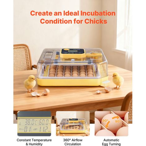 Couveuse Œuf Automatique 48 Œufs de Poule Incubateur Œuf pour Éclosion Œufs de Volaille Poussins Canetons Oies Cailles, avec Mire L… (1/5)