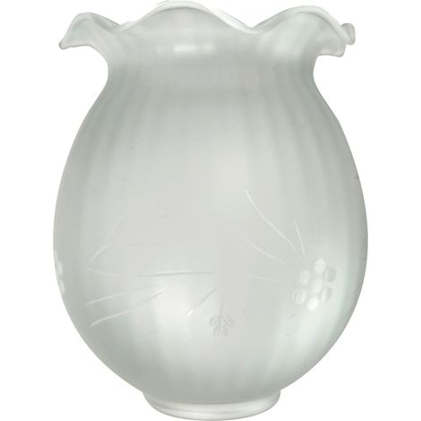 Abat jour verre satiné gravé ambré, forme Tulipe, diam. 140 mm - Tibelec (1/5)