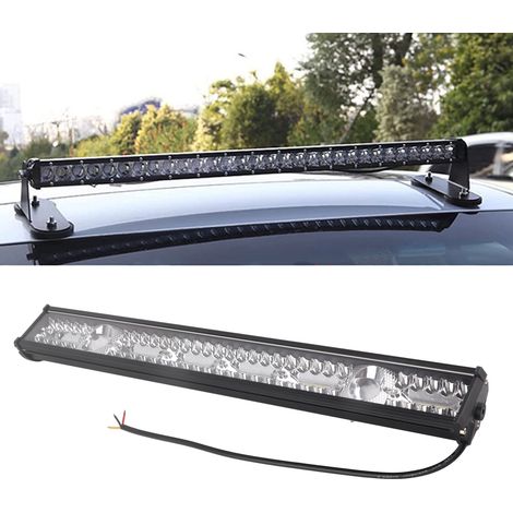 21 Zoll langer, mittig montierter weißer LED-Autolichtstreifen, bestehend aus 6 Abschnitten und 2 Linsen, Arbeitsscheinwerfer, zusätzliche LED-Autobeleuchtung, Scheinwerfer. (1/5)