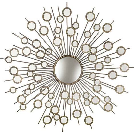 Miroir multifacette métal doré 114cm