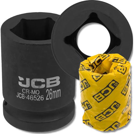 Bussola a impatto JCB da 3/4" 26 mm a 6 punte in acciaio Cr-Mo