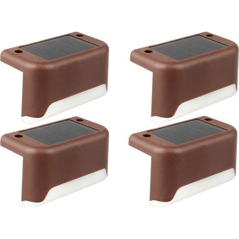 Set mit 8 LED-Solar-Wandleuchten für den Außenbereich – Gartenbeleuchtung – Energieeffiziente Beleuchtung für Balkone und Terrassen – Solarbeleuchtung für den Außenbereich – Warmes Licht für Treppen (1/5)