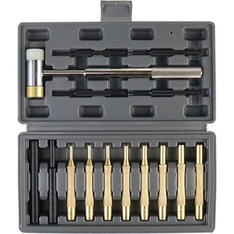 15-teiliges Pin Punch Set mit austauschbaren Hammerköpfen, beidseitigem Hammer, Größen 1/8 bis 5/16 Zoll