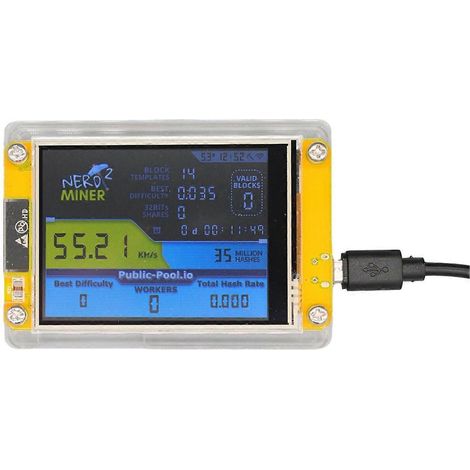 Bitcoin Nerd Miner V2 55-56KH/s 2,8-Zoll-Bildschirm BTC Nerdminer (1/5)