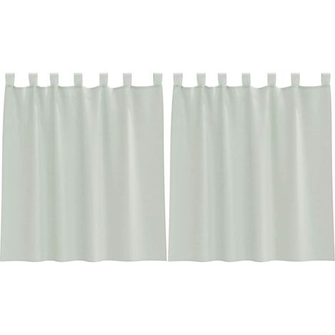 Maison Exclusive - Voile Vorhänge mit Schlaufen 2 Stk. Hellgrau 1