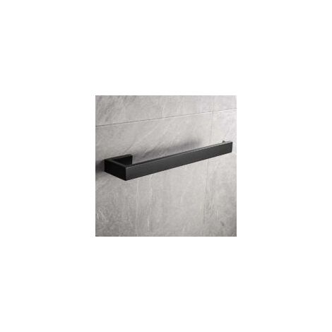 Porte-serviettes mural, anneaux porte-serviettes en acier inoxydable, porte-serviettes de salle de bain, accessoires de salle de bain 31 cm (noir) (1/5)