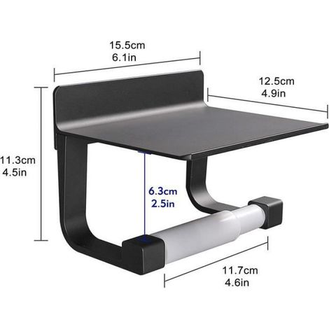 Derouleur Papier Toilette - Support Mural Auto-adhesif En Aluminium - Pour Salle De Bain - 1 Piece (1/4)