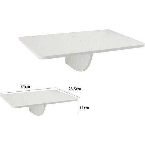 TrAdE Shop Traesio - Mensola In Legno Bianco 36x23.5x11cm Arredo Casa Cameretta Ripiano Parete 70203 -