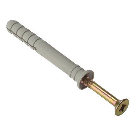 Bulk Hardware BH05917 Lot de 20 vis avec chevilles en nylon M6 70 mm, blanc, BH05917