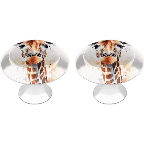 Lot de 2 boutons tiroir en acier inoxydable, 28 mm, motif animal (1/5)