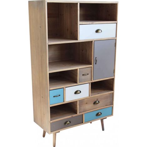 Mobiletto Perth 80x36,5x139 h cm in Legno Multicolor (1/5)
