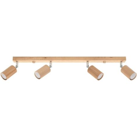Plafonnier Bois Orientable pour 4 Ampoules GU10 - SILAMP